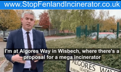 2019: MP Steve Barclay visits Algores Way, Wisbech, to highlight his campaign to stop a mega incinerator being built there. As we learnt yesterday, the campaign failed.