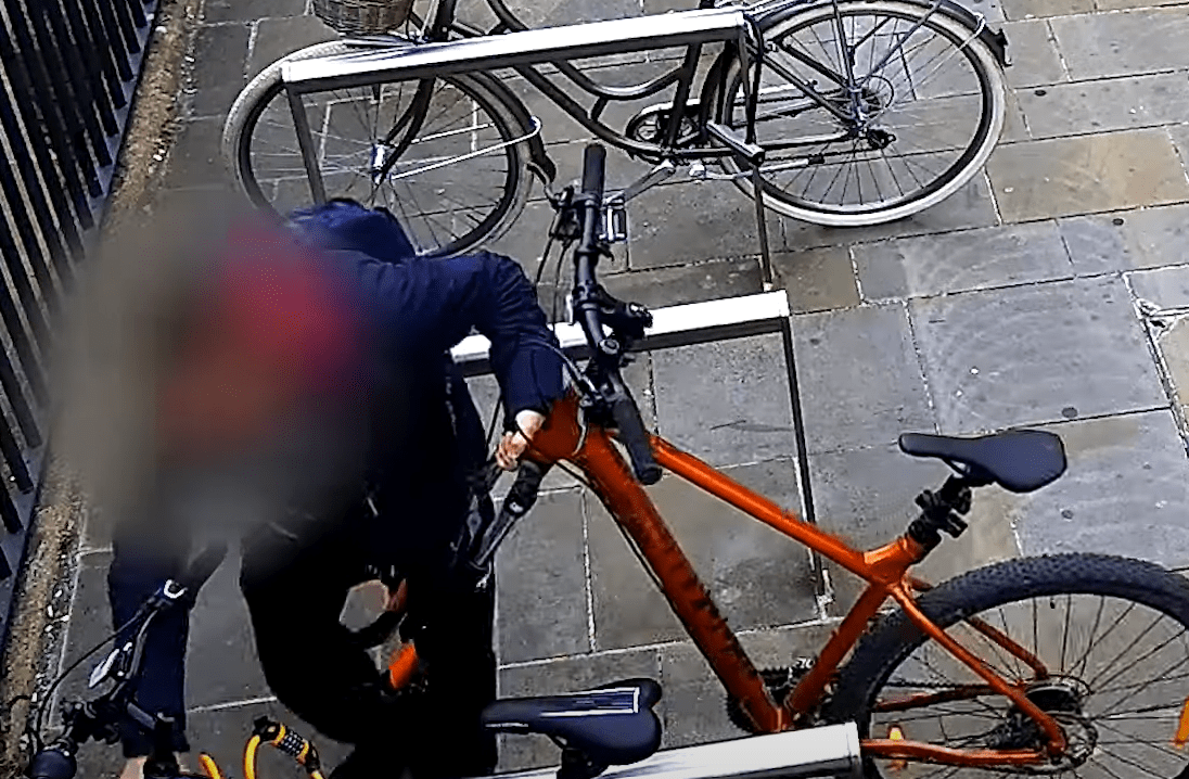 Robert McColl caught on camera stealing a bicycle that was locked to a bike rack in Exchange Street, Rivergate, on 28 June last year