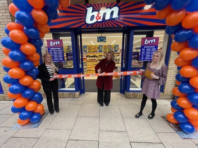 B&M open new store at the Cloisters, Ely, Cambridgeshire. More than 30 jobs have bene created. 