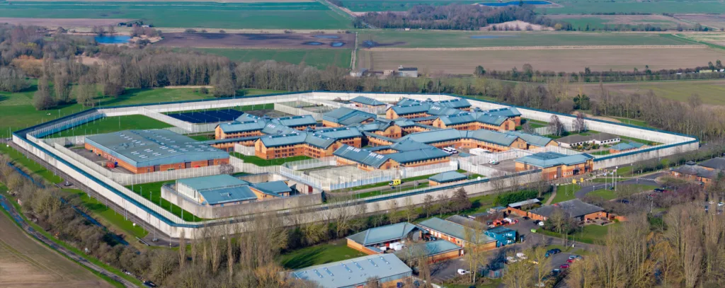 Whitemoor Prison, March, Cambridgeshire, where forensics experts are looking for DNA and other evidence after a prison officer was seriously assaulted. PHOTO: Bav Media 