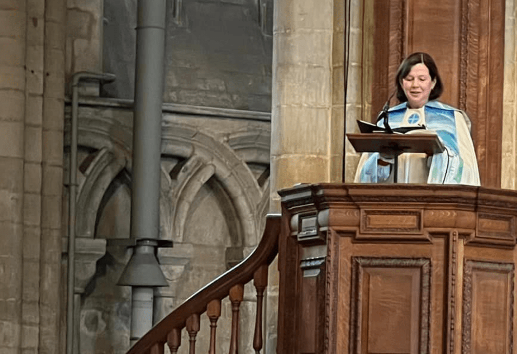 The 39th Bishop of Peterborough is the Right Reverend Debbie Sellin. Bishop Debbie was installed at a service in Peterborough Cathedral on 3 March 2024