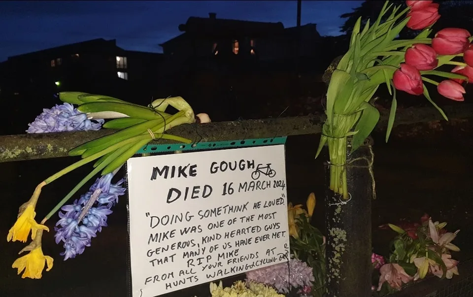 Mayor Dr Nik Johnson leads tributes to cyclist Mike Gough of Huntingdon