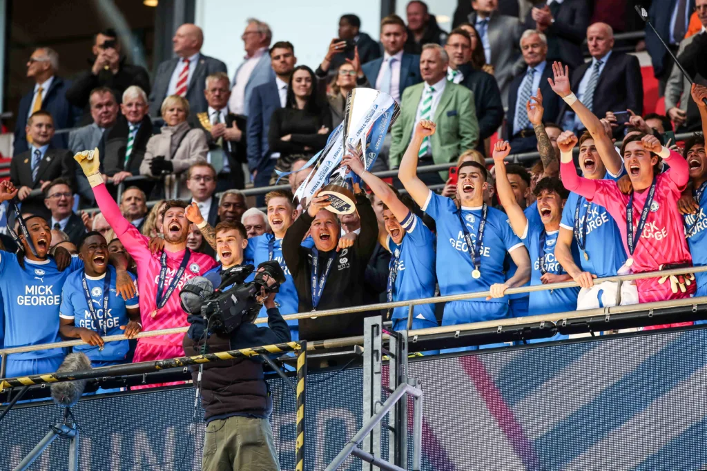Peterborough United lifted the trophy ten years on from the success back in 2014 