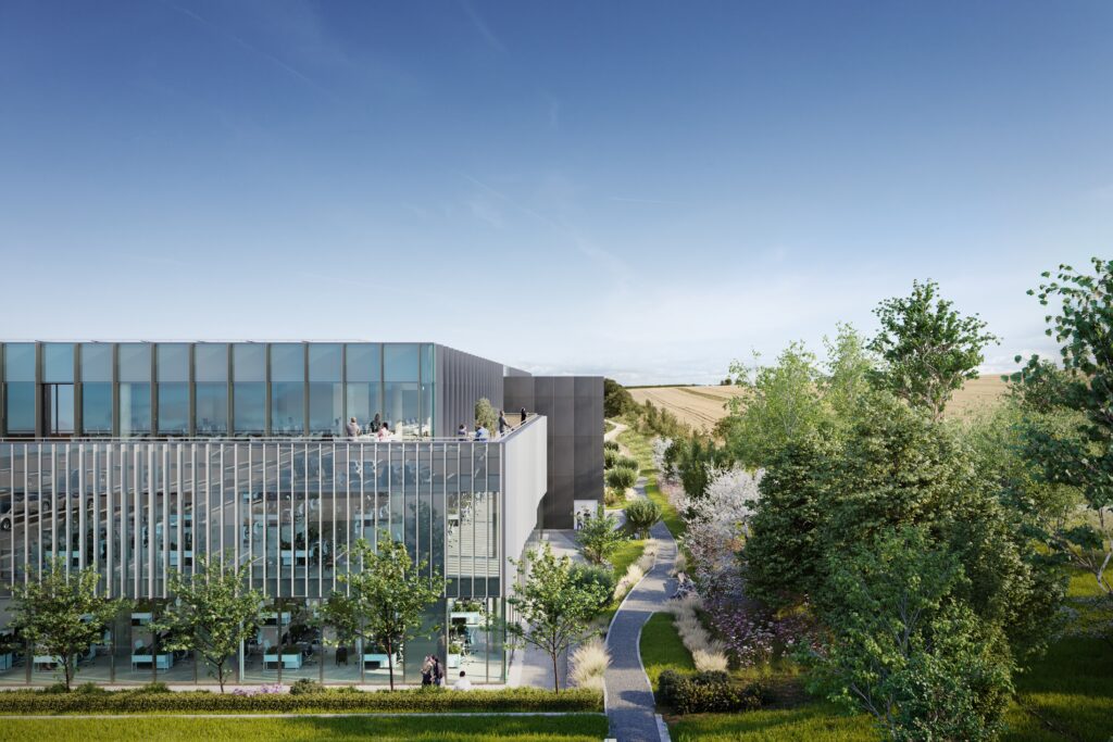 Due to complete in February 2025, The Optic will form a core element of Peterhouse Technology Park, boasting over 95,000 sq. ft of office and lab-enabled space. 