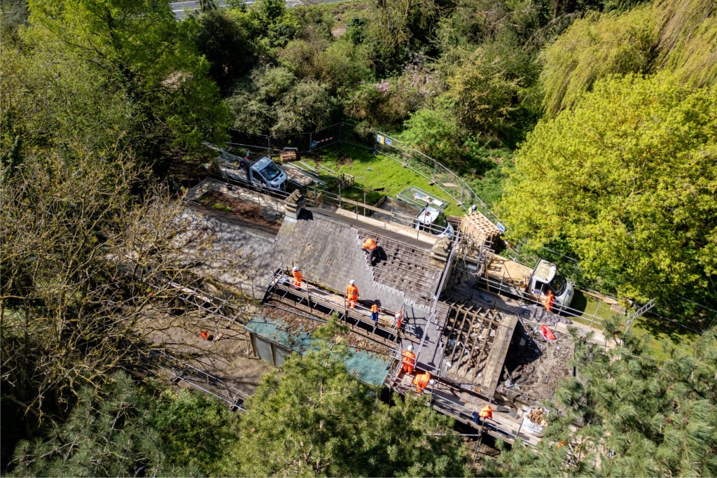 National Highways lend a helping hand to move Wansford Road station on the A47 to a new home at Railworld, Peterborough. PHOTO: Terry Harris 