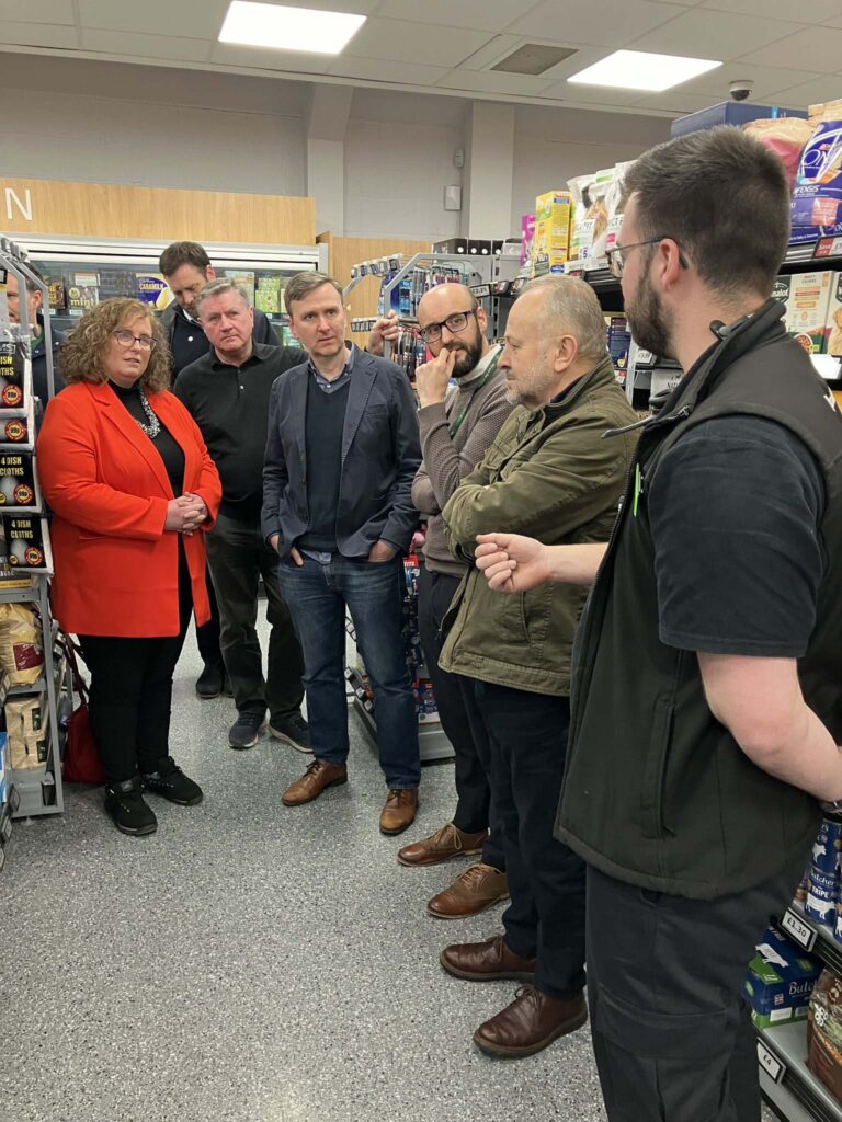 Alongside Cllr Anna Smith, Labour’s candidate to be Cambridgeshire Police and Crime Commissioner, Andrew Pakes, Labour’s Parliamentary candidate for Peterborough, has been leading a campaign for tougher enforcement action against retail crimes and greater protection for shopworkers. Here meeting shop workers in Eye.