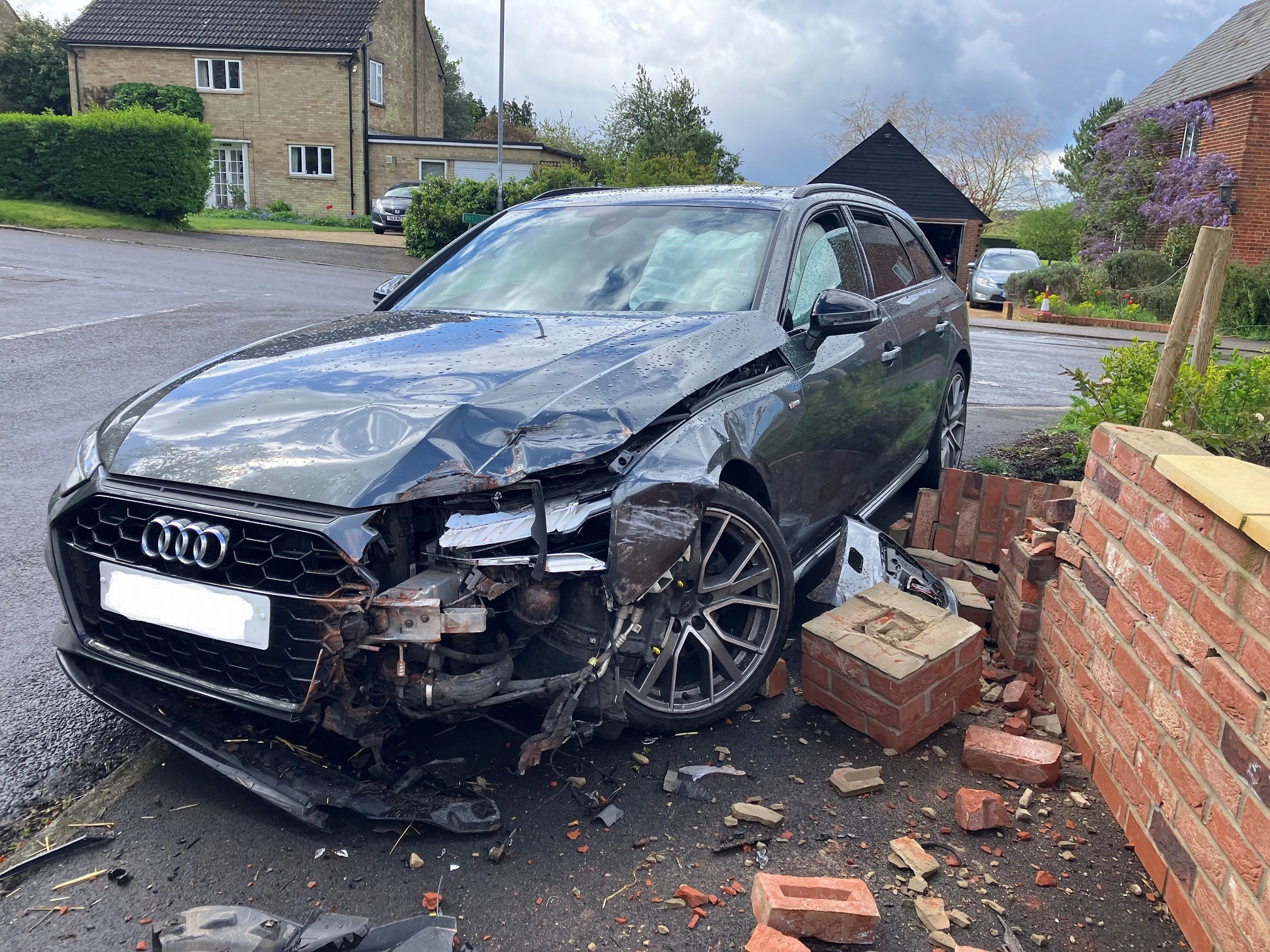 Teenage boy, 13, took this Audi from his home and crashed it into a garden wall in Crockfords Road, Newmarket, on Monday morning.