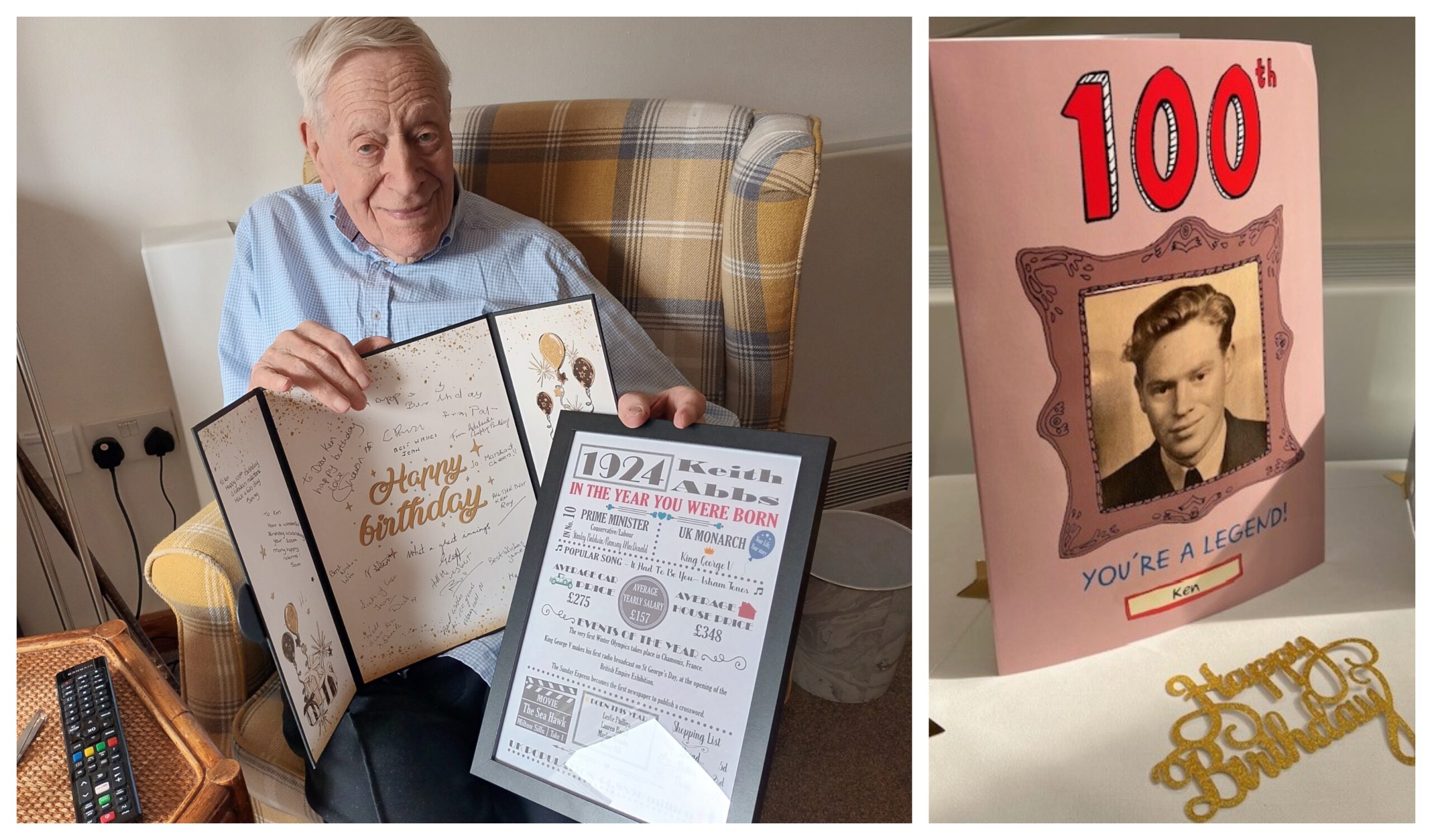 Ken Abbs celebrated his 100th birthday at Ness Court, Burwell, a retirement community run by Sanctuary Supported Living
