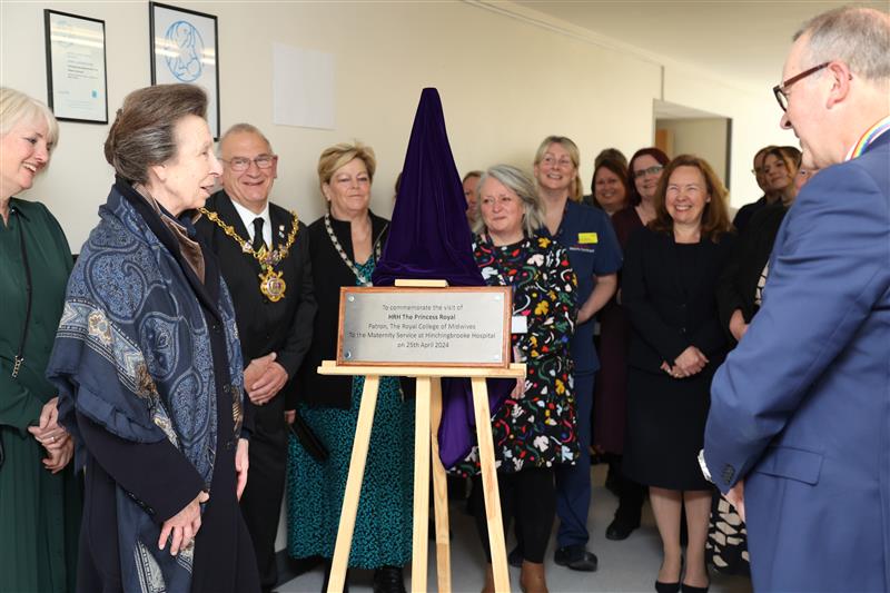 At the end of the tour, The Princess Royal unveiled a special plaque to commemorate her visit, which will be displayed in the maternity unit.