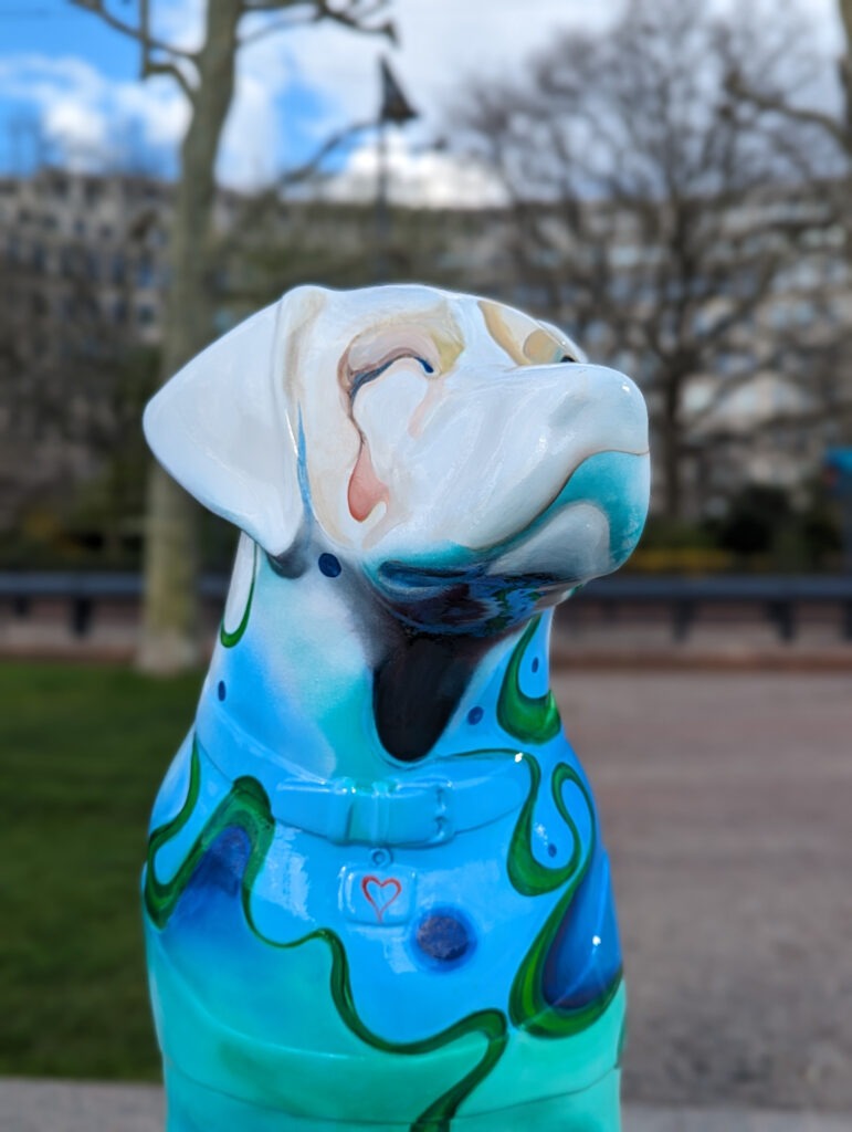 One artist whose dog sculpture features in the Paws on the Wharf trail, is Cambridgeshire-based surrealism artist, Kevin Gavaghan.