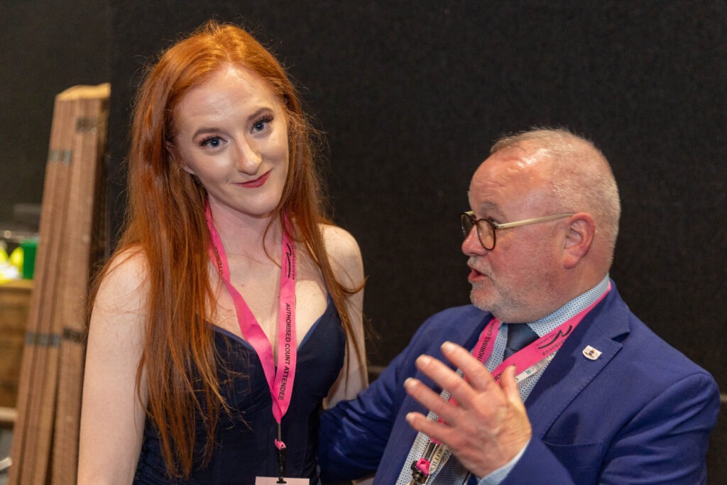 Cllr Wayne Fitzgerald with Tory activist Sophie Corcoran at tonight’s Peterborough City Council count questioning where it all went wrong. PHOTO: Terry Harris