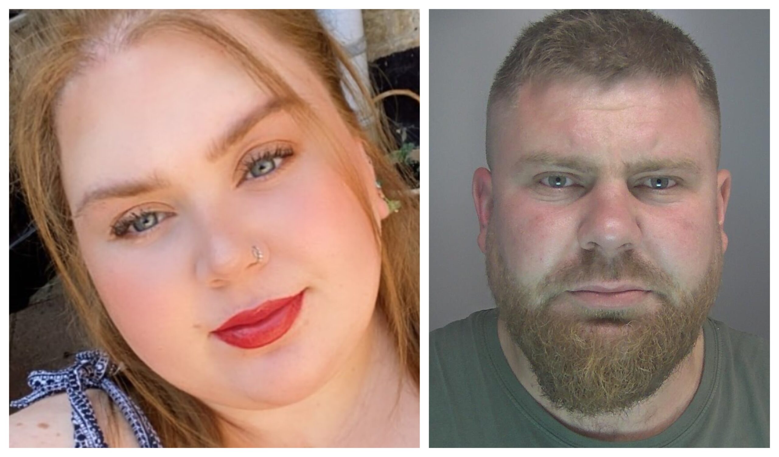 Custody photograph of Iurie Ciumac (right) jailed for five years for causing the death by dangerous driving of Holly Lucas (left)