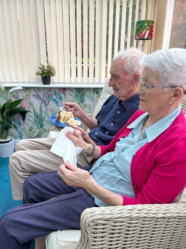 Dermott and Muriel - News for Peterborough and Cambridgeshire News for Peterborough and Cambridgeshire - Dermott Rowan celebrating his 90th birthday with his wife: the couple have now been together for 70 years and married for 68