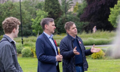 Mayor Dr Nik Johnson (right) in Peterborough yesterday with Andrew Pakes, Labour candidate for Peterborough at the general election. Dr Johnson chairs the Combined Authority meeting on June 5 that is expected to kick start community land trust probe. PHOTO: Terry Harris