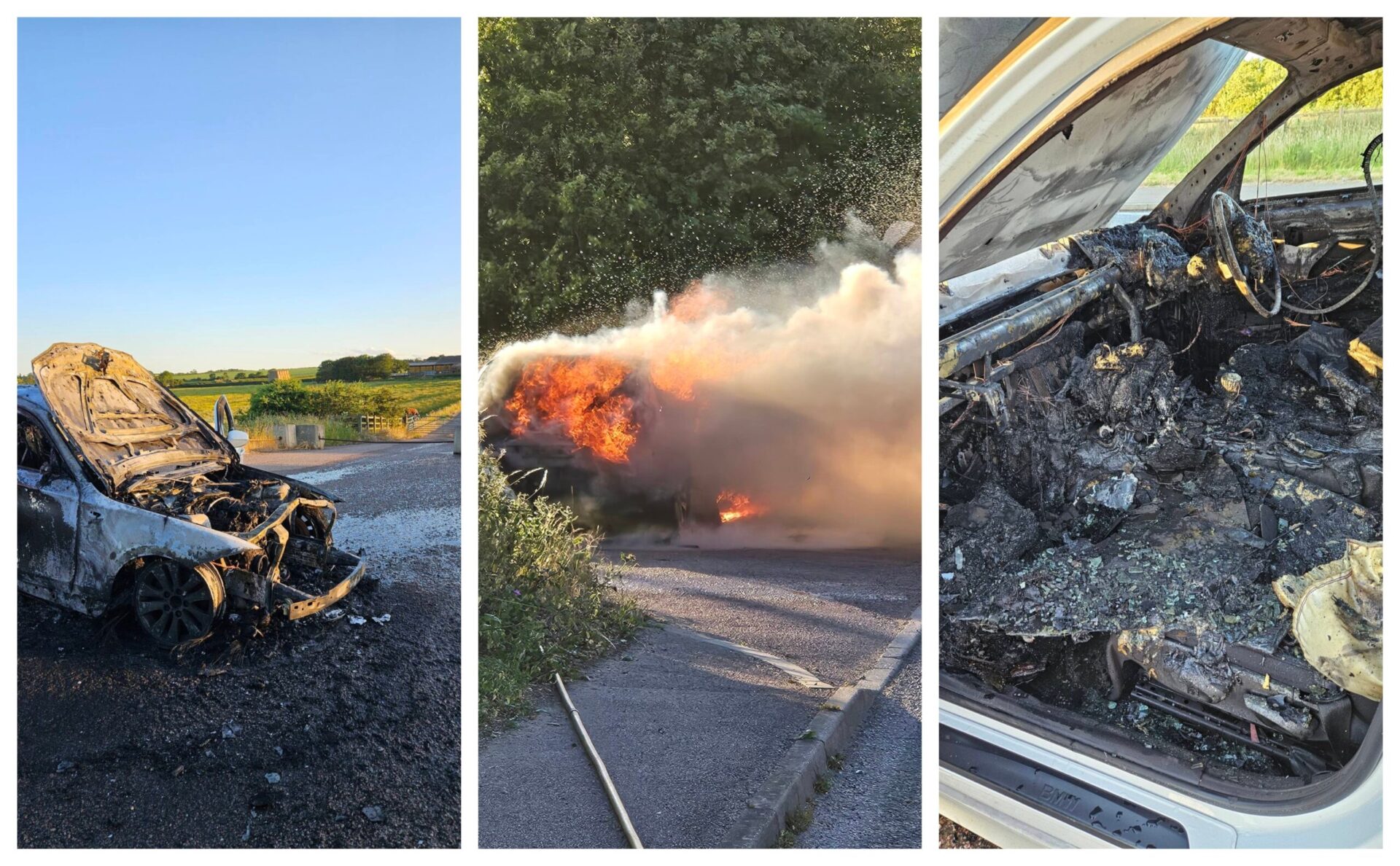 fire 4 - News for Peterborough and Cambridgeshire News for Peterborough and Cambridgeshire - The crews, who came from Huntingdon and Sawtry, worked hard to extinguish the fire on the B1043 near Stilton, and make the area safe