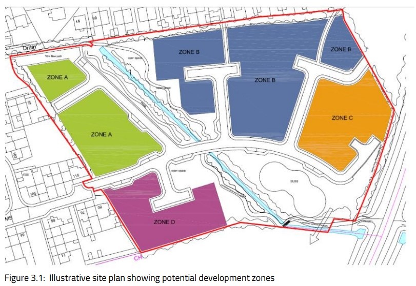 54 homes (originally 80) planned by Fenland District Council through its new development company Fenland Future Ltd. The land in question is nine acres at the eastern edge of Chatteris and is described as “informal grassland located east of The Elms and south of Green Park”.