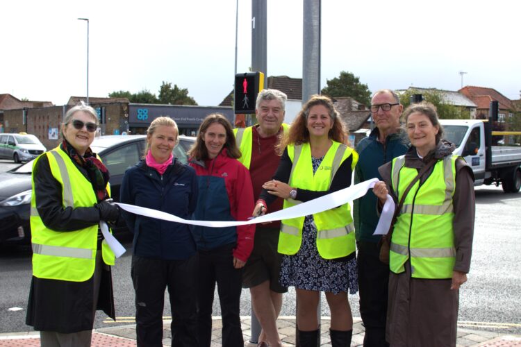 Milton Road CYCLOPS ribbon cutting - News for Peterborough and Cambridgeshire News for Peterborough and Cambridgeshire - GCP chair Cllr Elisa Meschini cut a ribbon to mark the completion of the new Cycle Optimised Protected Signals (CYCLOPS) junction at Milton Road/King’s Hedges Road on Friday
