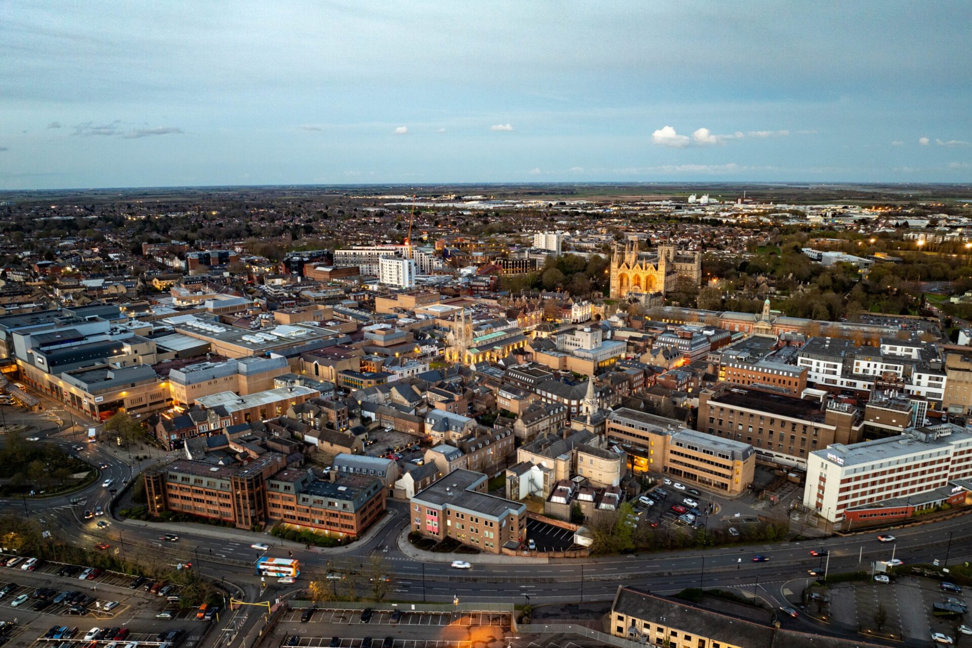 Aerials of Peterborough City Centre and Railway Station. - News for Peterborough and Cambridgeshire News for Peterborough and Cambridgeshire - Tonight, Peterborough City Council will meet to consider the future shape of local government across Cambridgeshire and Peterborough PHOTO: Terry Harris