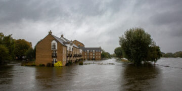 Picture dated October 1st shows flooding around the town of St Ives in Cambridgeshire after the River Great Ouse burst its banks. PHOTO: Bav Media