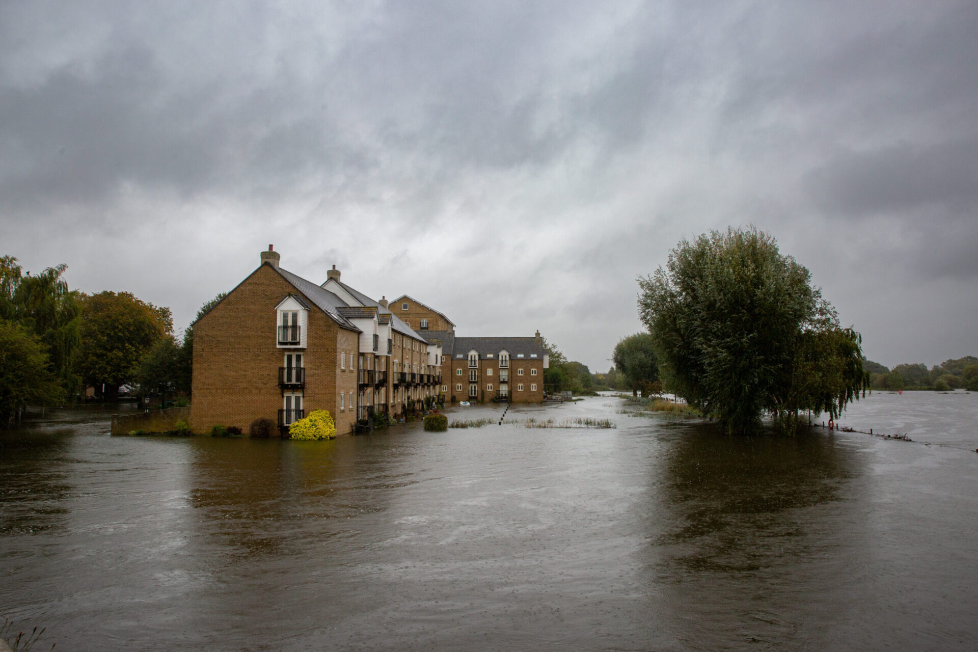 Picture dated October 1st shows flooding around the town of St Ives in Cambridgeshire after the River Great Ouse burst its banks. PHOTO: Bav Media