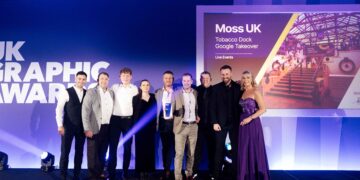 St Neots-based place maker Moss proudly walked away with three accolades at the fourth annual UK Graphic Awards, hosted at the Hilton Metropole in Birmingham