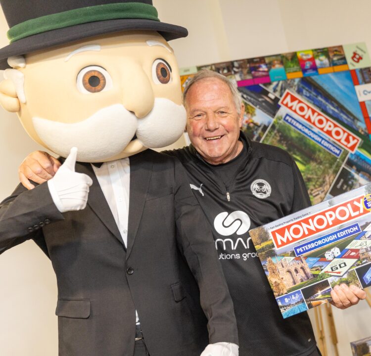 News for Peterborough and Cambridgeshire - Launch of Peterborough Monopoly board game with Barry Fry, Posh director of football. The launch was at Posh stadium in London Road. PHOTO: Terry Harris