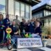 cam cycle - News for Peterborough and Cambridgeshire News for Peterborough and Cambridgeshire - Supporters of the TRO for Mill Road bridge filter assemble outside New Shire Hall Alconbury ahead of today’s Cambridgeshire County Council committee meeting.