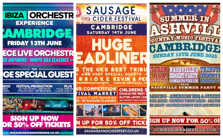 News for Peterborough and Cambridgeshire - Sign up now for Black Friday tickets for The Ibiza Orchestra Experience on the 13th of June, The Sausage and Cider Festival on the 14th of June and Summer in Nashville on the 15th of June 2025.