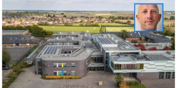 Neale Wade Academy, March, Cambridgeshire. An email sent out to parents of students at the Neale-Wade Academy and seen by CambsNews says unless ‘specific detail’ about illness is provided, the school will record such absences as unauthorised. Inset: Graham Horn, principal