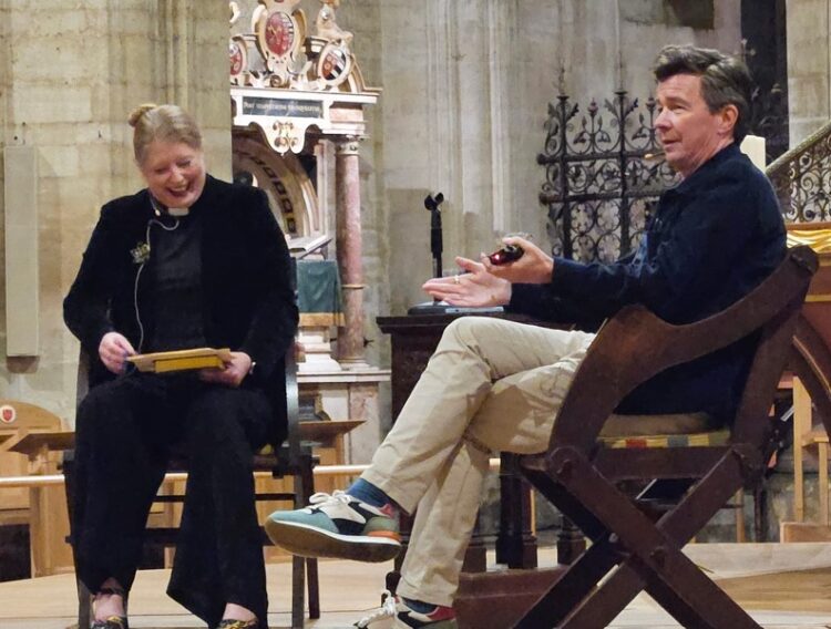 News for Peterborough and Cambridgeshire - Rick Astley book signing and talk at Ely Cathedral organised by Topping and Co booksellers. Photos: Nicky Still, local published and concert mobile phone photographer.