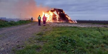 Cambridgeshire Fire and Rescue Service are treating the blaze at a farm in Binnimoor Road, March, as arson PHOTO: Policing Fenland