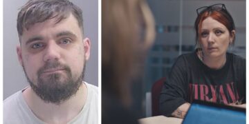 Megan Brailsford (right) and her stalker Daniel Dugdale. The case featured in 24 Hours in Police Custody