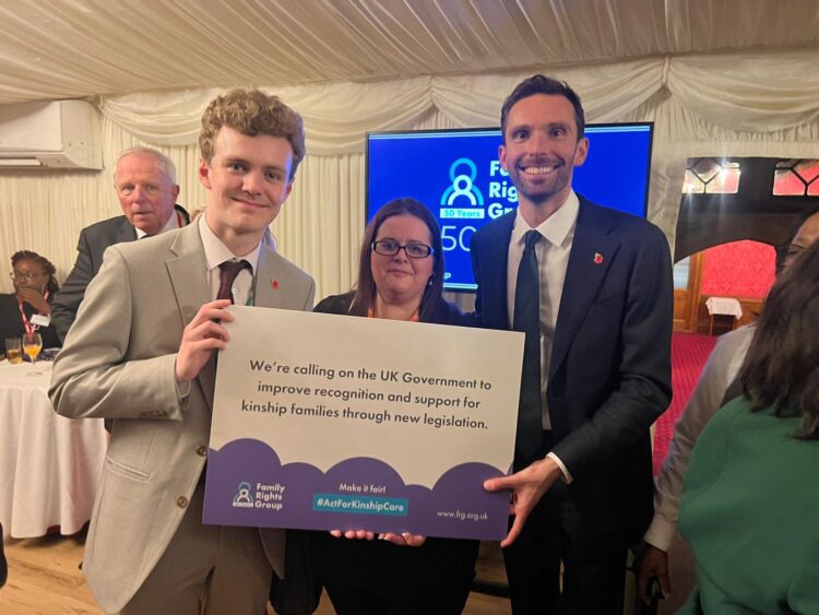 Kinship Photo - News for Peterborough and Cambridgeshire News for Peterborough and Cambridgeshire - Sam Carling MP (North West Cambridgeshire) with Cllr Katy Cole (Peterborough City Council) and Josh MacAlister MP at a recent event celebrating Kinship carers in Parliament