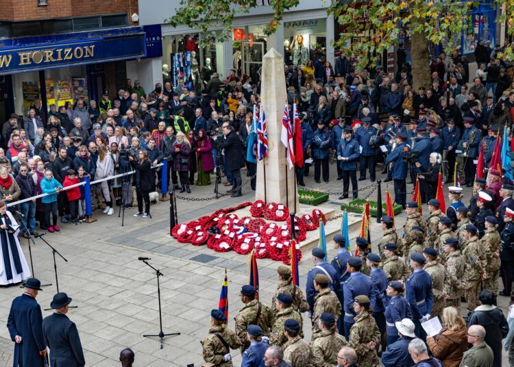 Remembrance day parade and wreath laying outside Peterborough City Hall - News for Peterborough and Cambridgeshire News for Peterborough and Cambridgeshire -