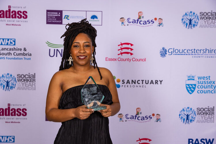 Zainab Sulaiman with trophy 2 - News for Peterborough and Cambridgeshire News for Peterborough and Cambridgeshire - Zainab Sulaiman (pictured above), won an award for Best Practice Educator of the Year at the Social Worker of the Year Awards 2024