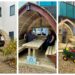 pods main - News for Peterborough and Cambridgeshire News for Peterborough and Cambridgeshire - Jennie Grainger – Lead Volunteer Gardener and Staff Reflection Garden designer – with some of the Wood Wizards team installing the pods at Peterborough City Hospital