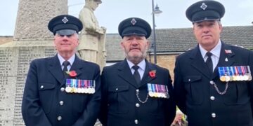 Mark (left) with two of his HMP Whitemoor colleagues, Dave, and Matt, who are also ex-military servicemen.