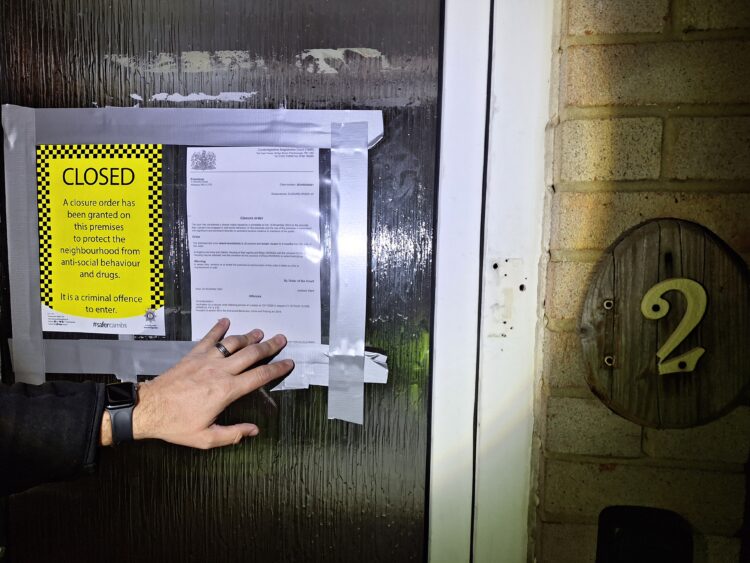 Closure order signs - Octavia Close - News for Peterborough and Cambridgeshire News for Peterborough and Cambridgeshire - 2 Octavia Close has been closed to anyone, including the legal tenant, with the exception of emergency services, the property owner, and their agents, following reports of criminal activity at the address, particularly violence and drunken behaviour causing distress.