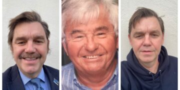 Mayor Dr Nik Johnson: Left: The Movember challenge. Centre: Dr Nik’s dad Right: Dr Nik after Movember challenge completed