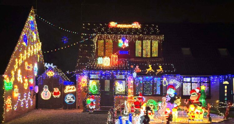 Picture 1 - News for Peterborough and Cambridgeshire News for Peterborough and Cambridgeshire - The lights at Everingham, Orton Brimbles, Peterborough, decorated in aid of Sue Ryder, Thorpe Hall Hospice