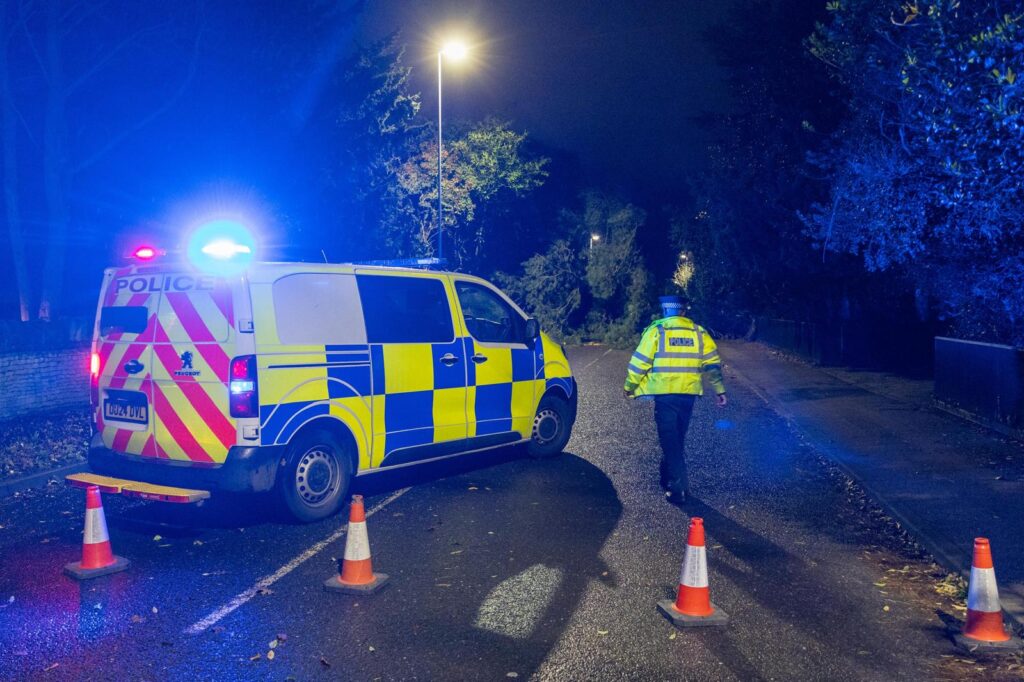 WhatsApp Image 2024-12-07 at 19.43.52_739fb240 - News for Peterborough and Cambridgeshire Scene on Thorpe Road Peterborough tonight – December 7 – after falling tree hits car PHOTO: Terry Harris