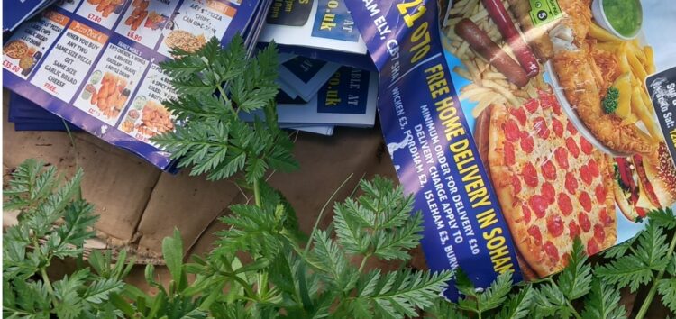 leaflet image - for web (002) - News for Peterborough and Cambridgeshire News for Peterborough and Cambridgeshire - Teodor Gheghici of Barcham Road, Soham had been employed by takeaways in Soham and Littleport to deliver these leaflets to properties in Isleham in April.