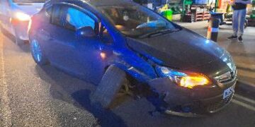 Crash aftermath after Santa Petrauskaite, 32, collided with an oncoming vehicle and cars parked nearby in Dogsthorpe Road, Dogsthorpe, on 4 November