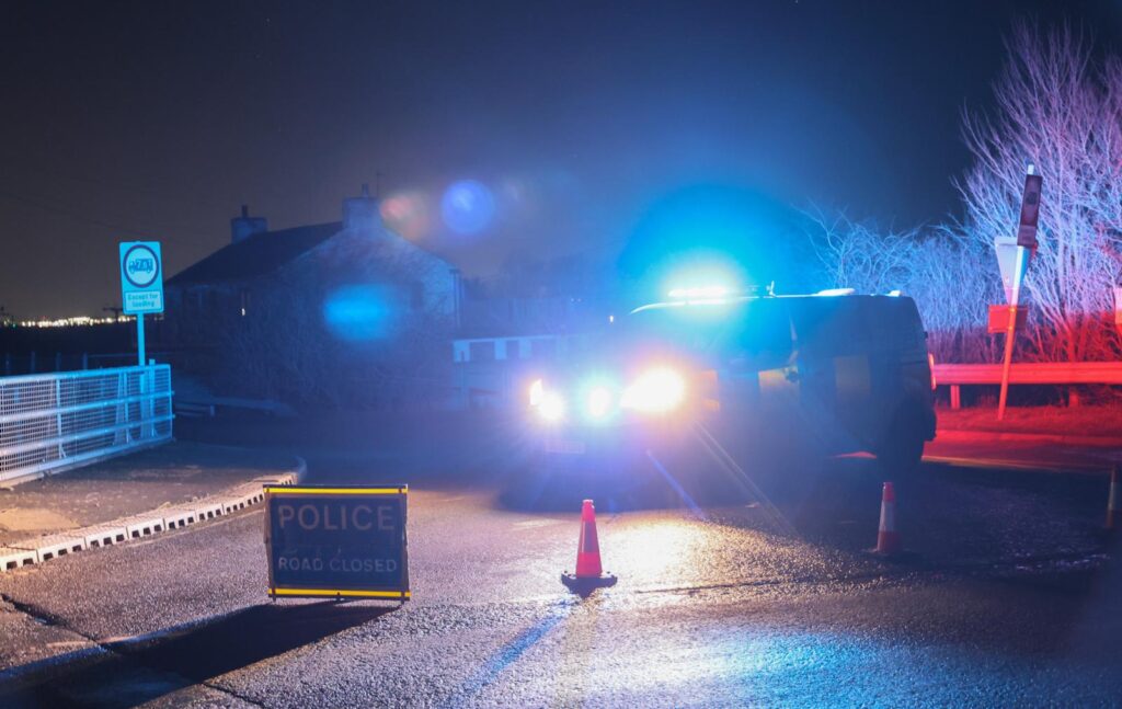 WhatsApp Image 2025-01-23 at 184907_0e3ed6d3 - News for Peterborough and Cambridgeshire Police block the North Bank, Whittlesey, tonight as they conduct a search for a missing man. PHOTO: Terry Harris