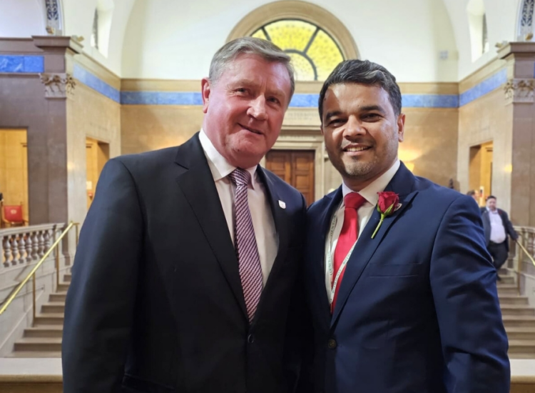 amjad new deputy city council - News for Peterborough and Cambridgeshire News for Peterborough and Cambridgeshire - At the annual council meeting on May 20, Cllr Dennis Jones of the Labour and Cooperative Party (above left) was voted in as leader of the Council. Cllr Jones also announced his new cabinet members, which included Cllr Amjad Iqbal (above right) as deputy leader. IMAGE: Peterborough City Council website