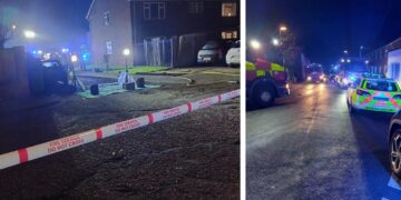 The drama unfolded at a house in Victoria Place, Wisbech, “following reports of a window being smashed and a substance sprayed through the smashed window”.