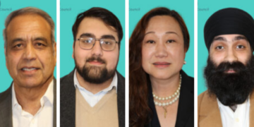 Cllr Roy Gerstner named the four missing councillors as (from left) Haq Nawaz, Saeed Aarman, Diana Dickinson (deputy mayor) and Gurninder Singh-Gill.
