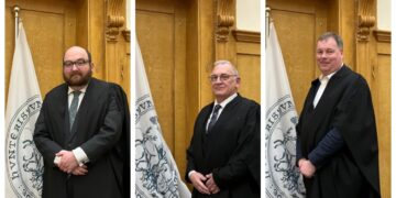 From left: Huntingdon town councillors David Landon-Cole, Phil Pearce and Tom Sanderson. PHOTO: Huntingdon Town Council