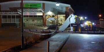 Police were called at about 1.45am on Saturday with reports of a break in at the Co-Op in Wisbech Road, Littleport.