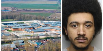 Jordan Crowley, told in 2019 he would serve a minimum 34 years for murdering a former Britain’s Got Talent contestant, has been given a further 32 months for a brutal attack on a prison officer at Whitemoor Prison PHOTO: Bav Media/Cambridgeshire Police